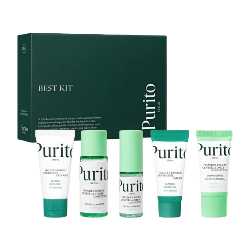 Purito Seoul Best Kit Skincare Routine with Panthenol Cleanser and Cream